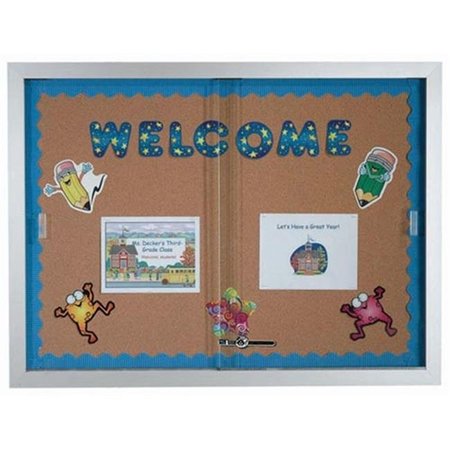 AARCO Aarco Products SBC3648 Enclosed Bulletin Board Cork with Aluminum Frame SBC3648